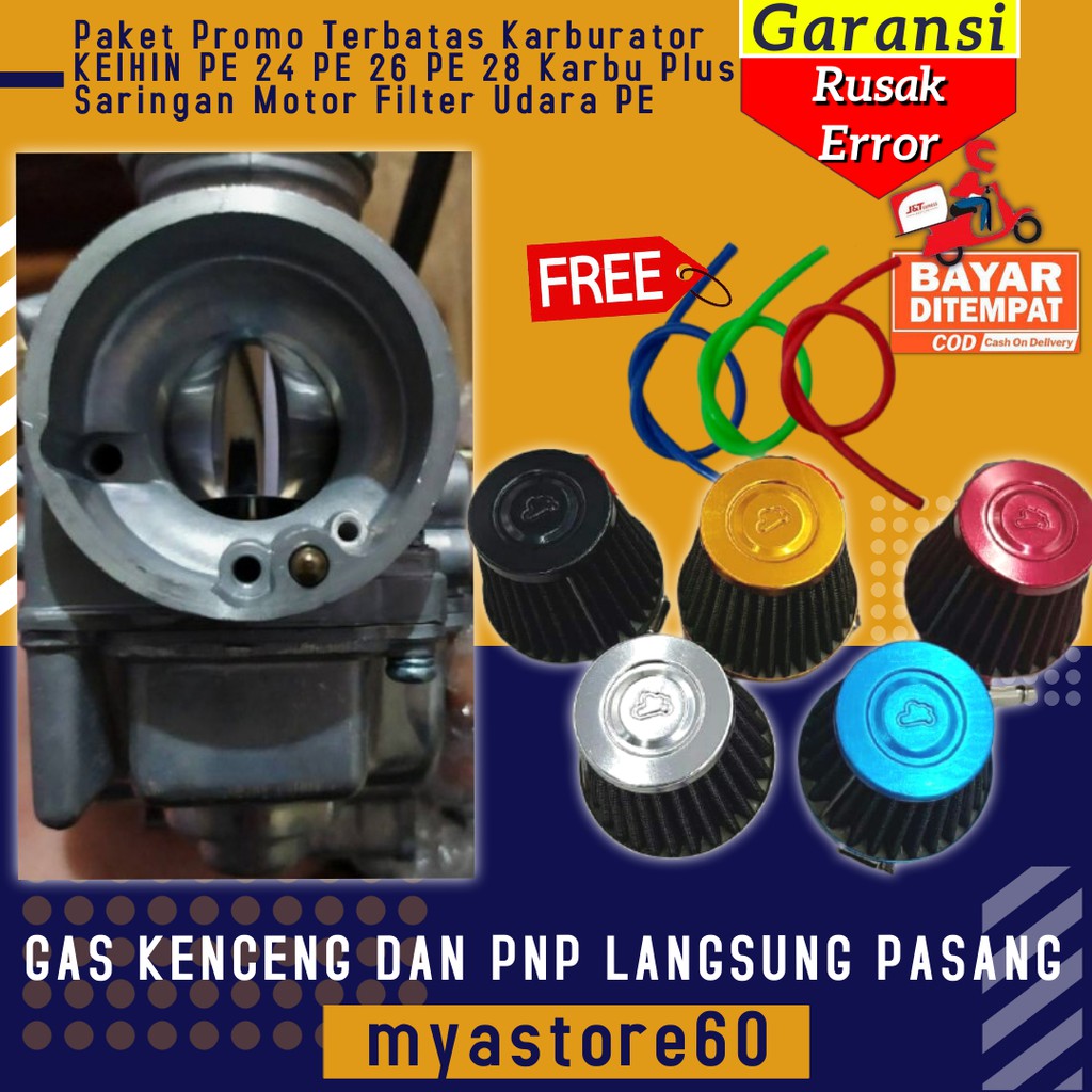 Paket Promo Terbatas Karburator KEIHIN PE 24 PE 26 PE 28 Karbu Plus Saringan Motor Filter Udara PE