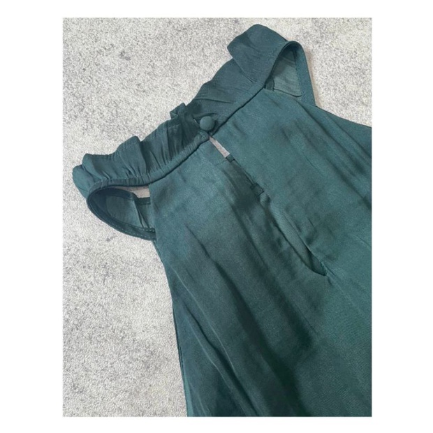 Worthington green peplum silky top
