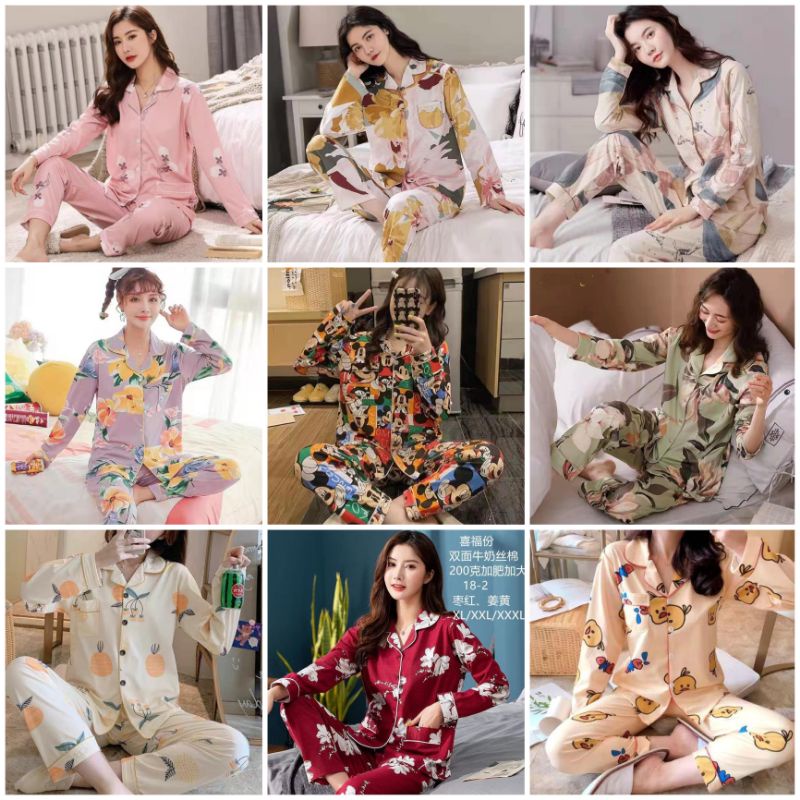 Model Terupdate stelan baju tidur import pp/fashion wanita/baju tidur murah C07-D3