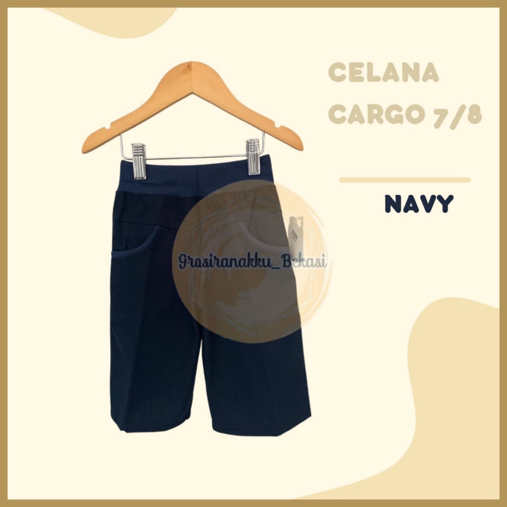 Celana Cargo Anak 7/8  Kekinian Navy Size 3-5Tahun