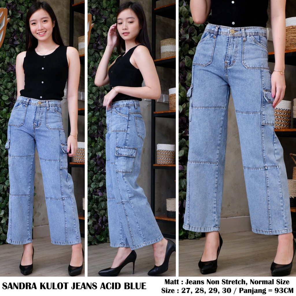 CELANA JEANS KULOT WANITA KARINA SANDRA ASILA PREMIUM Kekinian-2