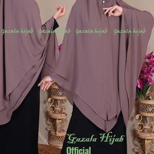 ➲ Jilbab khimar tali syar'i jumbo model pinguin 2 layer ➹