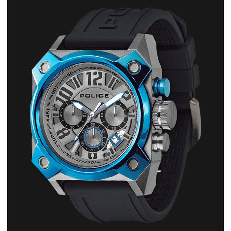 JAM TANGAN PRIA - LAKI - COWOK POLICE PL.138 BLACK HITAM BLUE BIRU ORIGINAL KEREN