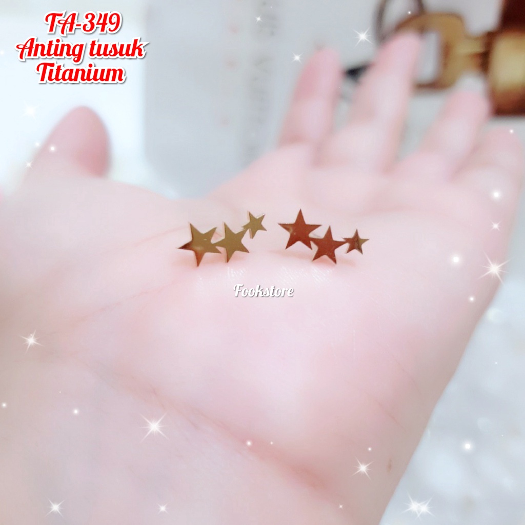 TERLARIS ANTING WANITA TITANIUM PREMIUM/ANTI KARAT/ANTI ALERGI-TA-349