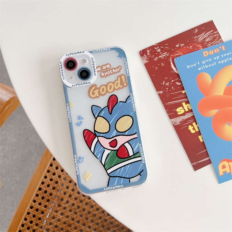 Soft Case Silikon Transparan Motif Superman Untuk Iphone 13 12 11 Pro X XS Max XR 7 8 Plus SE