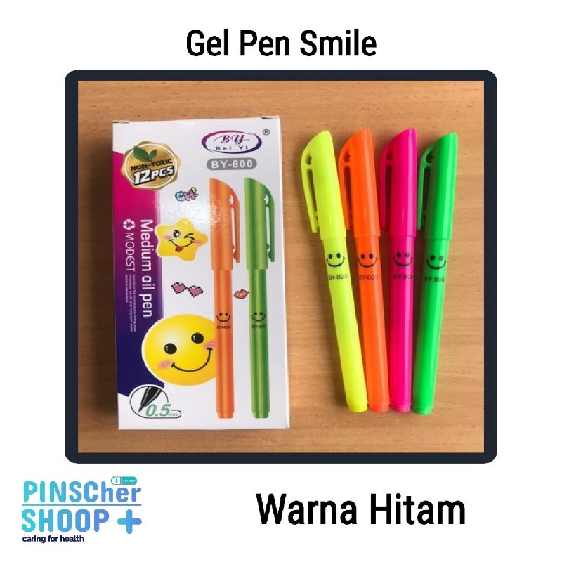 Pulpen Gel Balpoint Pena Smile DY-800 (Isi 12 Pcs) Pulpen Harga Per Pack