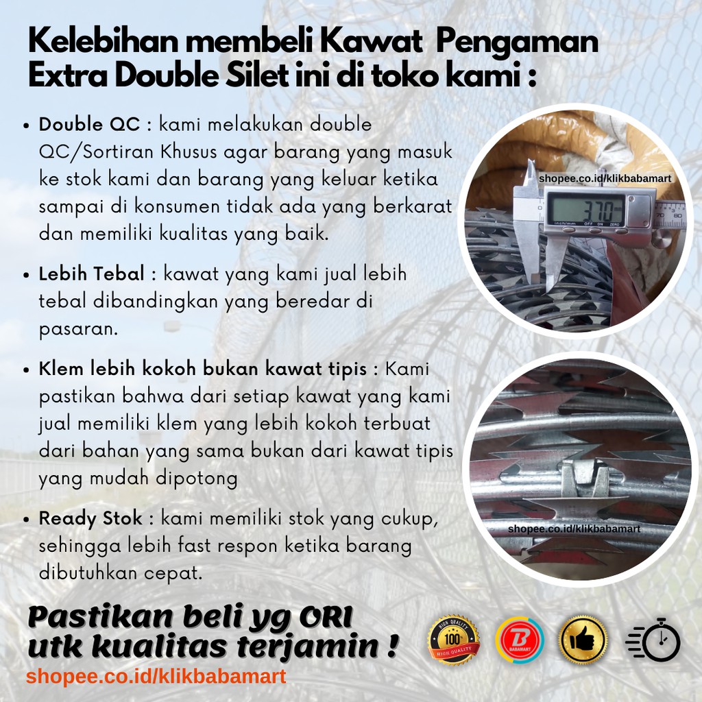 Kawat Duri Silet Galvanis Tebal Razor Wire Bto 22 Double Pengaman Pagar Tembok Aset Area Terbatas Shopee Indonesia