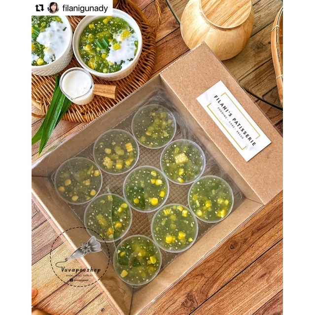 Dus Kraft Puding Sekat Fla isi 5pcs / Dus Kraft Sekat Mika Puding Fla / Dus Sekat Puding dan Botol Fla