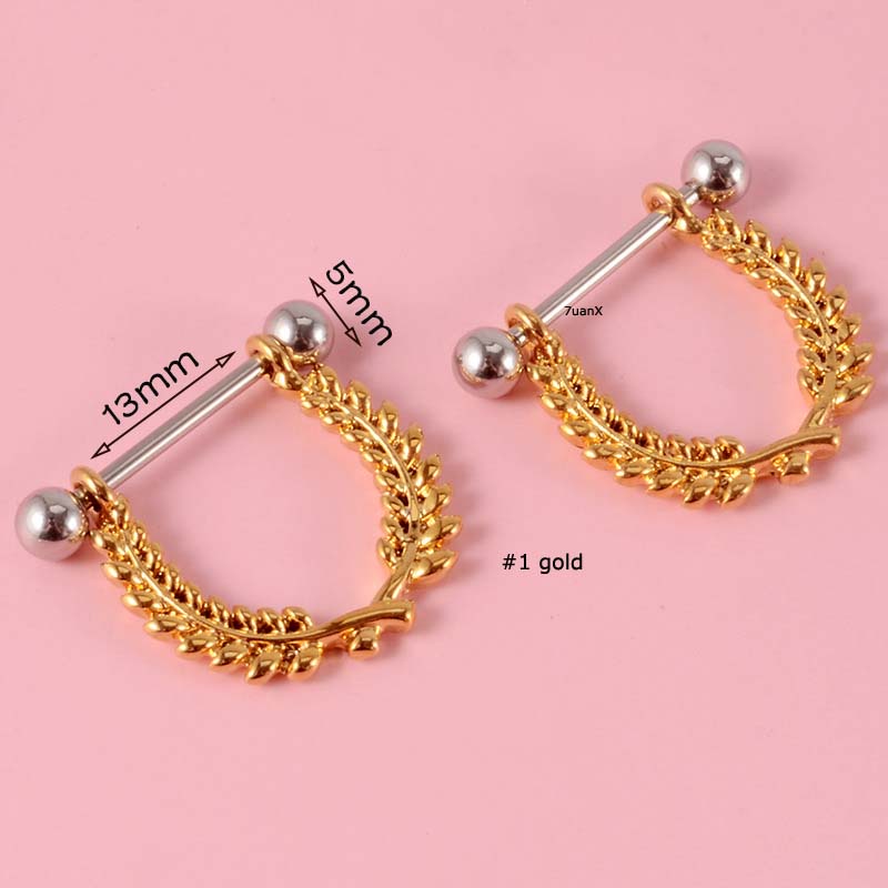 2 Piece 14Gauge Barbell Nipple Ring Body Piercing Jewelry