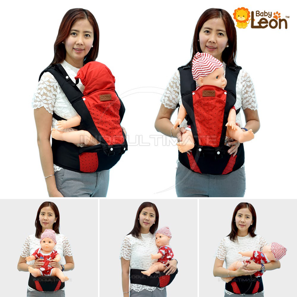 Gendongan Bayi Hipseat + Topi BABY LEON 5in1 Baby Carrier Gendongan Bayi depan Geos By-6071