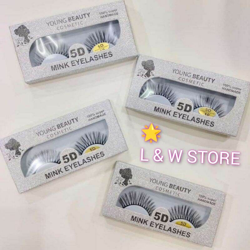 Young Beauty Cosmetic Mink Eyelashes 5D/Bulu Mata Palsu