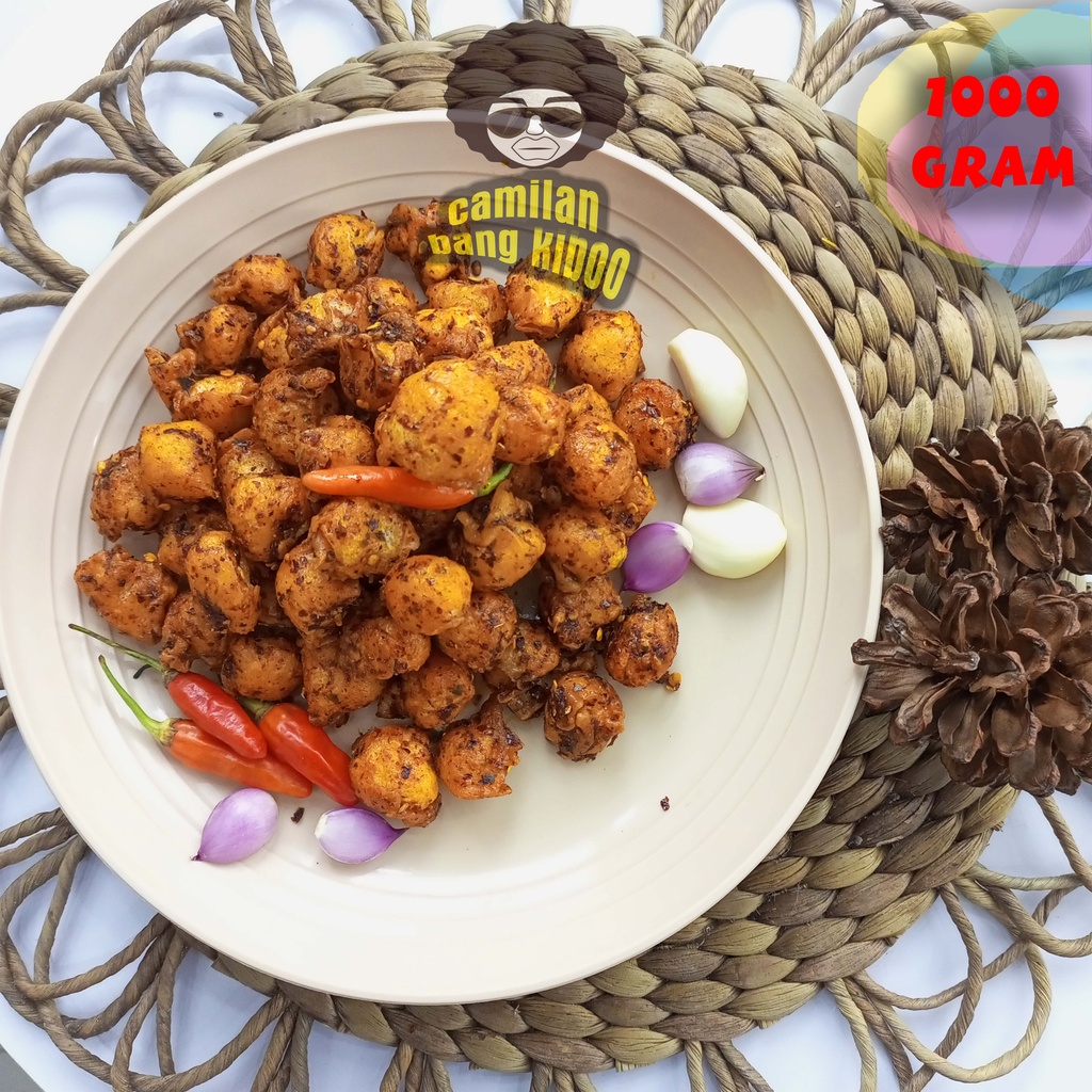 

Cemilan Pedas Siomay Mini Gurih Enak Extra Pedas Daun Jeruk isi 1000 GRAM/1 kg