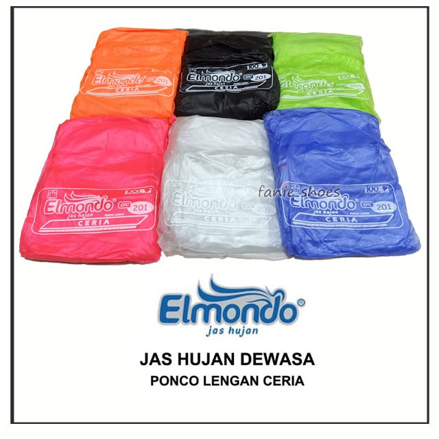 Elmondo Ceria EPC 201 / Jas Hujan Poncho Lengan Murah / Jas Hujan Karet Warna Warni Dewasa