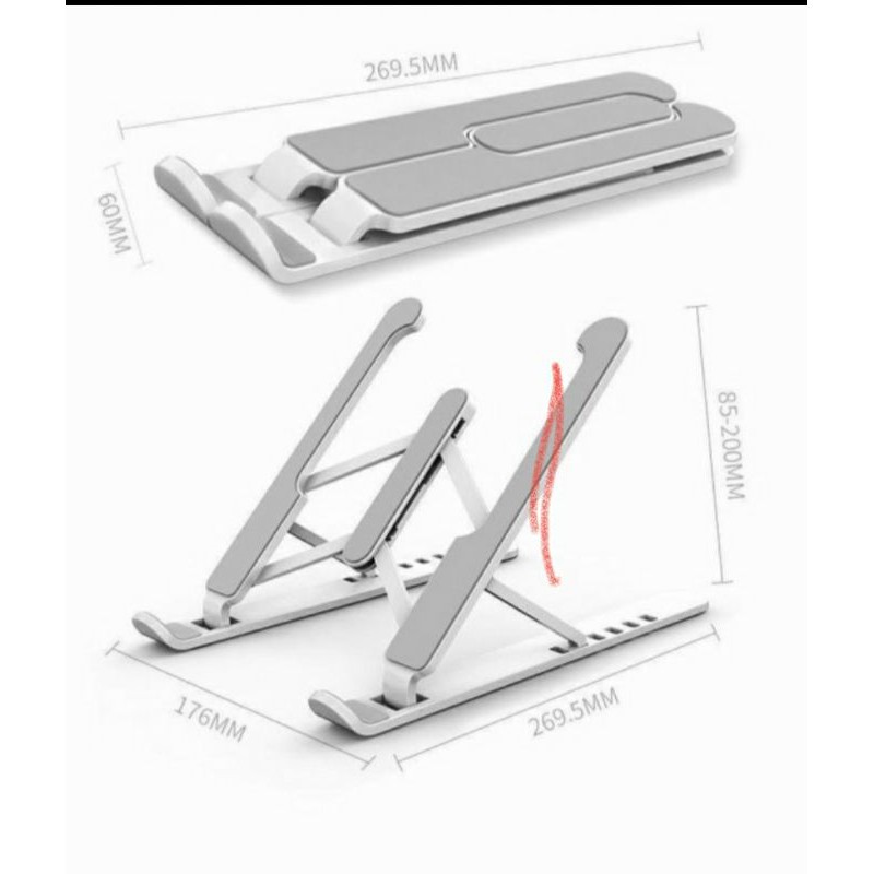 Tatakan meja Ipad Tab Tablet Laptop Stand Desk Foldable bisa atur kemiringan bahan plastik