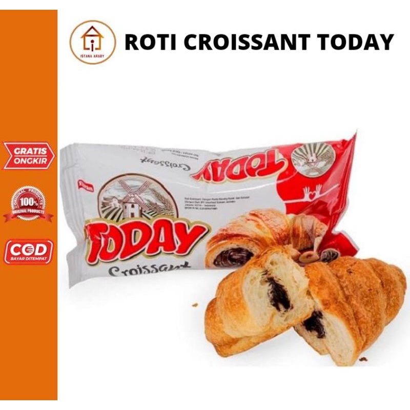 

ELVAN TODAY CROISSANT ISI 6 /ROTI CROISSANT/ROTI GANDUM ARAB ISI COKLAT/TERLARIS