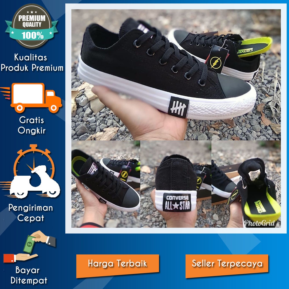 Sepatu Sneakers Pria Sepatu Pria Dewasa Casual Sepatu Murah Keren Sepatu Converse UNDEFEATED HITAM P