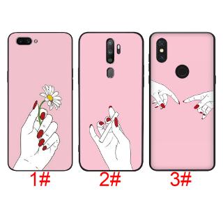 Soft Case Hp Gambar Gestur Hati Warna Pink Untuk Realme C2