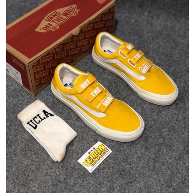 SEPATU VANS OLDSCHOOL VELCRO PEREKAT YELLOW VELCRO PREPET KUNING