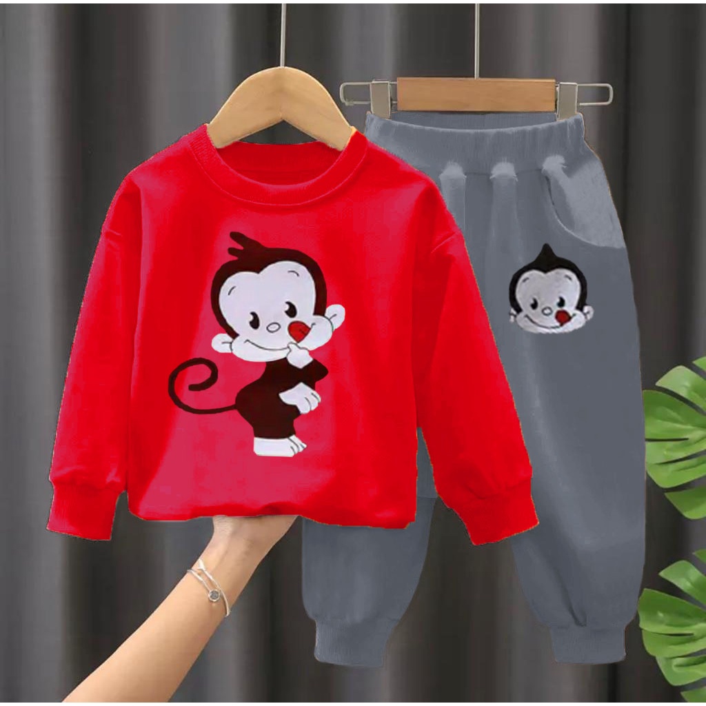 SETELAN SWEATER JOGGER ANAK BAJU ANAK 1-5 TAHUN MOTIF MONKEY KIDS SWEATER ANAK LAKI LAKI DAN PEREMPUAN SETELAN ANAK MURAH BAJU ANAK MURAH BAJU ANAK LAKI LAKI BAJU ANAK PEREMPUAN TERLARIS PAKAIAN ANAK SWEATER ANAK MASA KINI