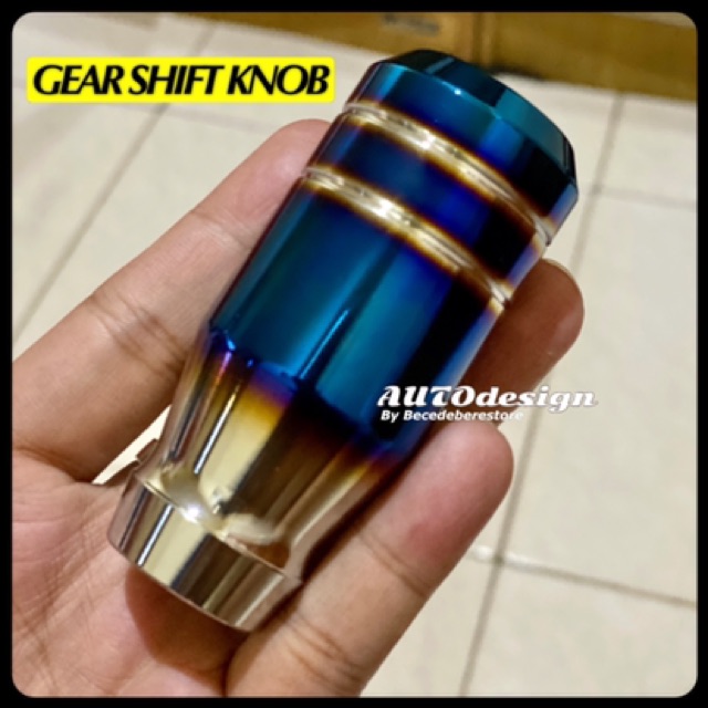 Gear Shift Knob Tuas Persneling Mobil Burn Blue Alumunium Universal