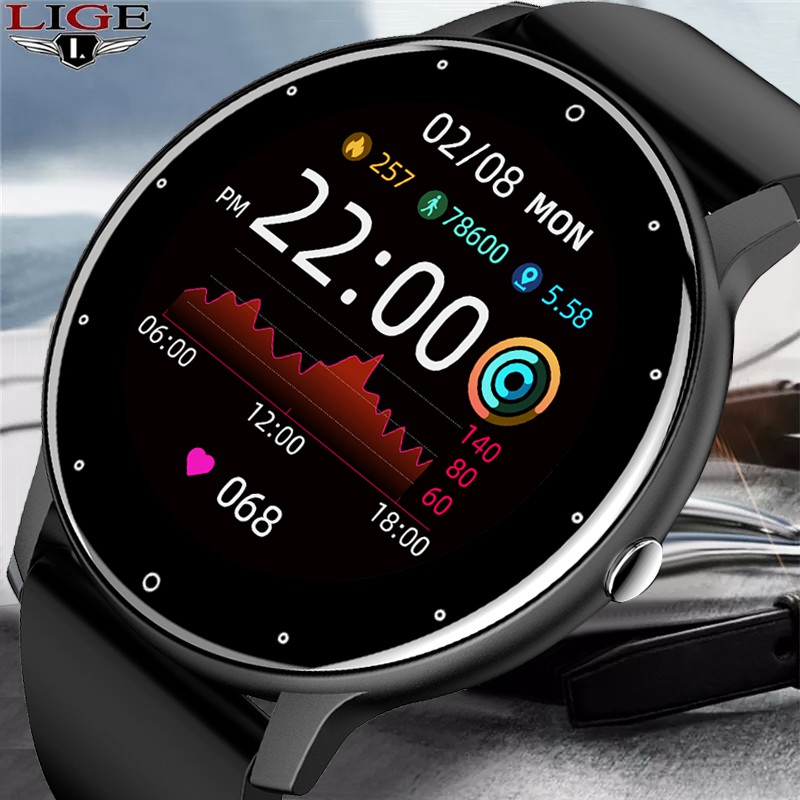 Jual LIGE 2021 New Smart Watch Men Full Touch Screen Sport Fitness Watch  IP67 Waterproof Bluetooth For An Indonesia|Shopee Indonesia