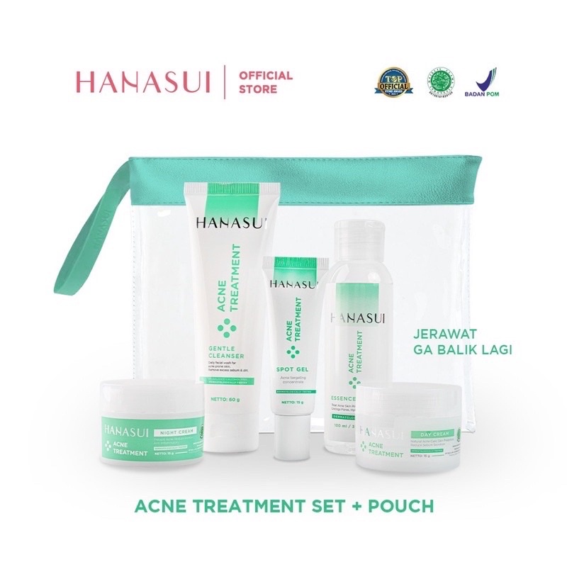 ECER PAKET HANASUI FLAWLESS GLOW 10 &amp; ACNE TREATMENT