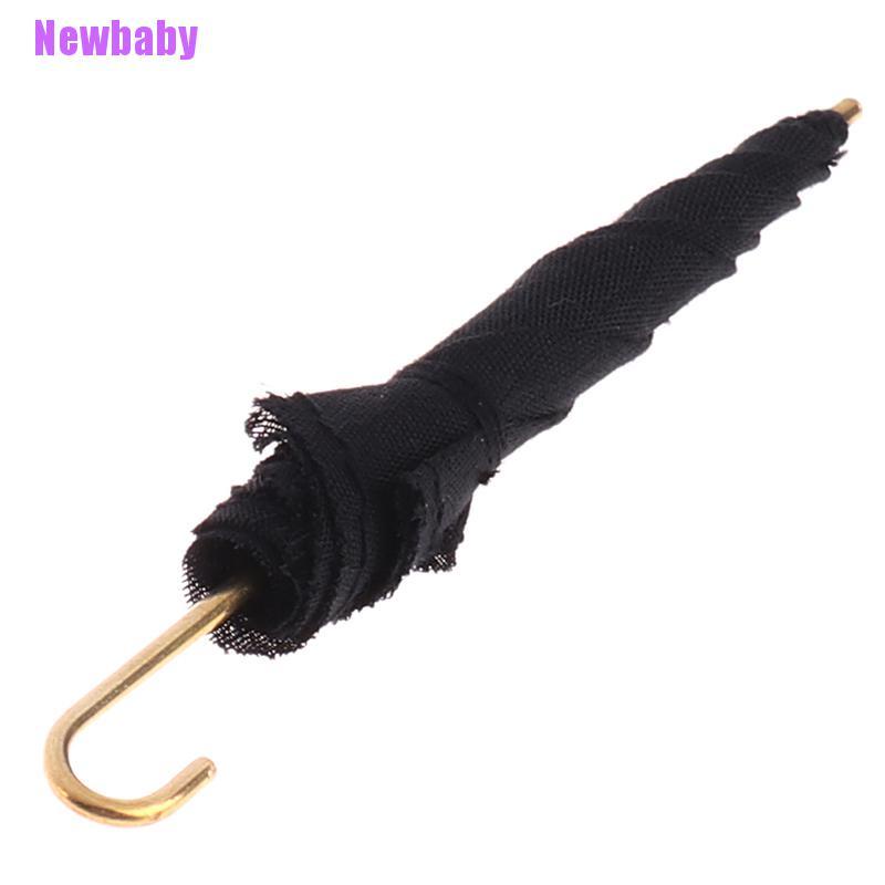 Newbaby Miniatur Payung Hitam Aksesoris Rumah Boneka 1: 12