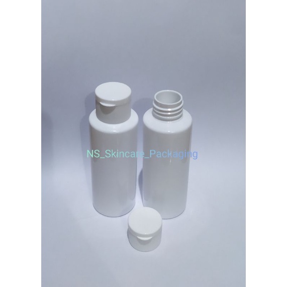 Botol fliptop 100ml putih RF / Botol RF 100ml putih tutup fliptop putih