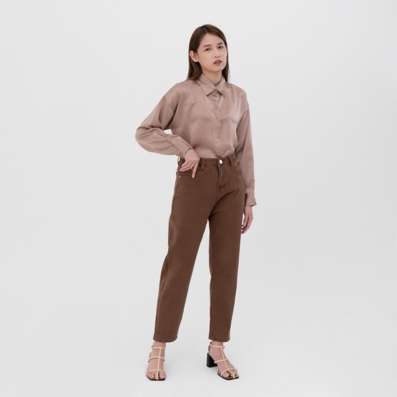 VIERLIN - Jeans 3500 - HIGH WAIST CELANA JEANS COKLAT