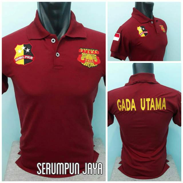 KAOS GADA UTAMA - KAOS KERAH GADA UTAMA - KAOS KERAH GADA UTAMA MERAH MAROON FULL BORDIR