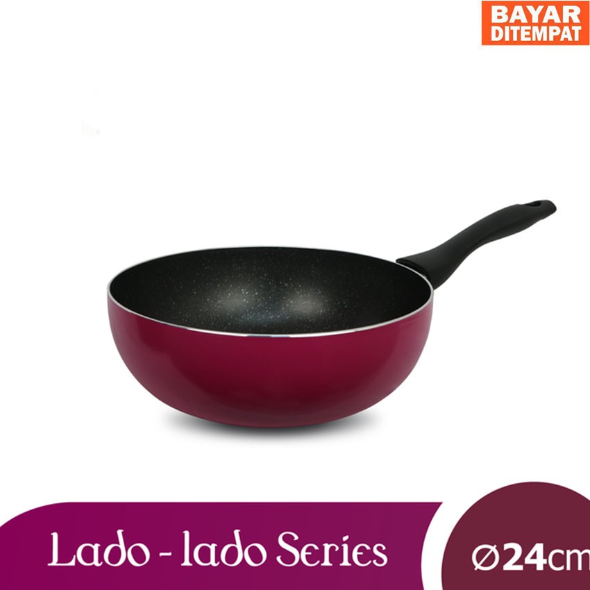 Kirin Lado-Lado Wajan Anti Lengket Series Deep Wok 24 cm - Ungu