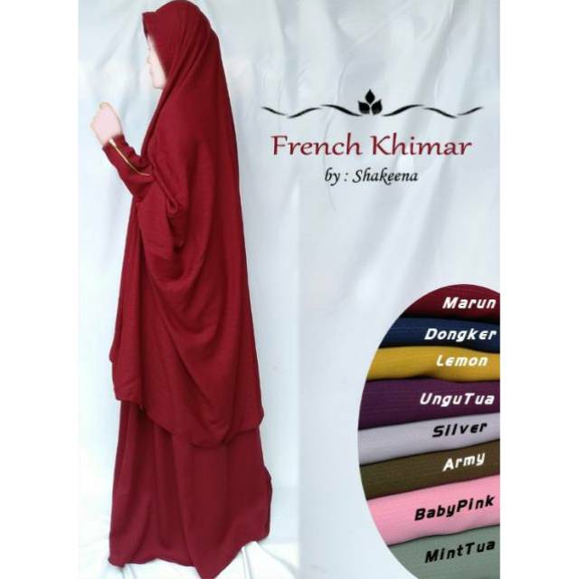 french hijab zipper satu set premium quality