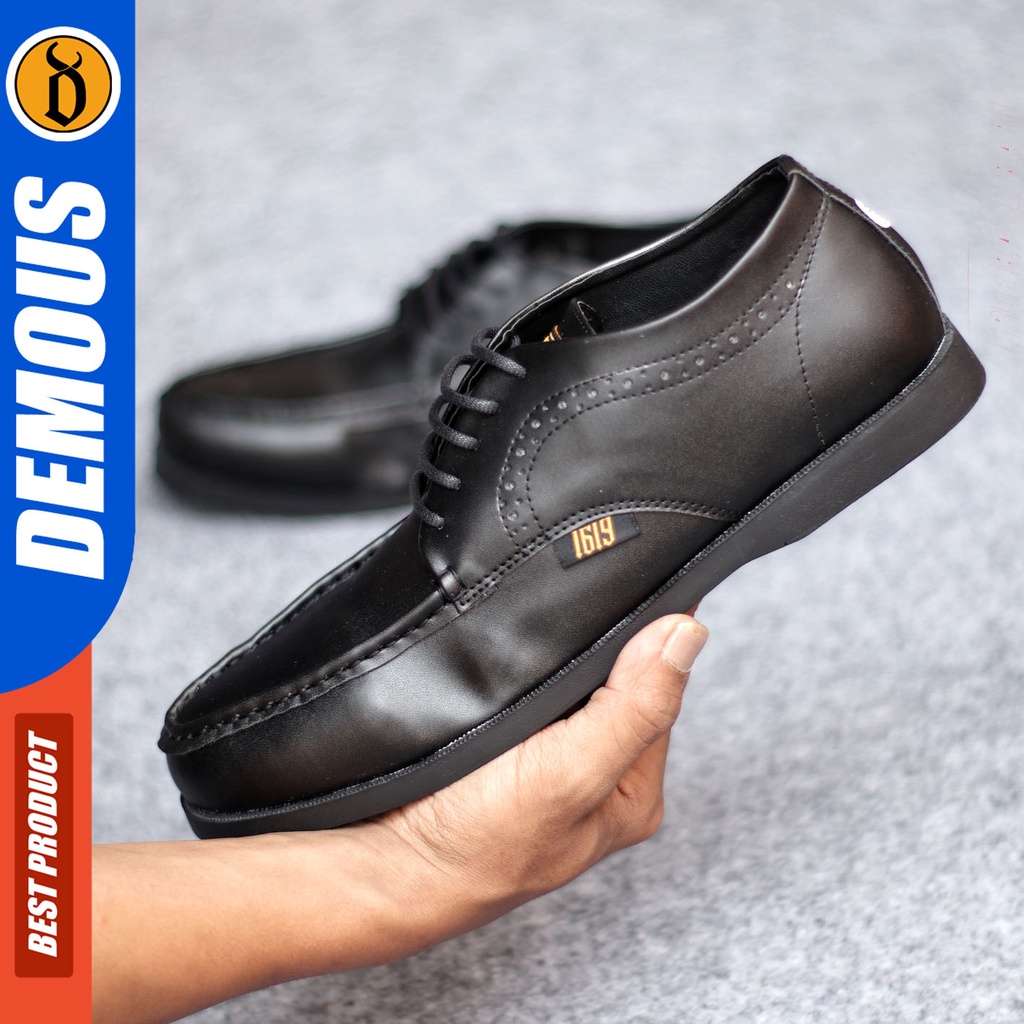 Sepatu Formal Pria Sepatu Pantofel Kerja Sepatu Casual Pria Kulit Pu Tali Kantor Kuliah Kondangan Sepatu Hitam Pria DEMOUS GROWZ