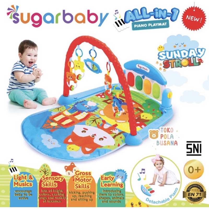 (PRELOVED) Sugar Baby All in 1 Piano Playmat - Sunday Stroll