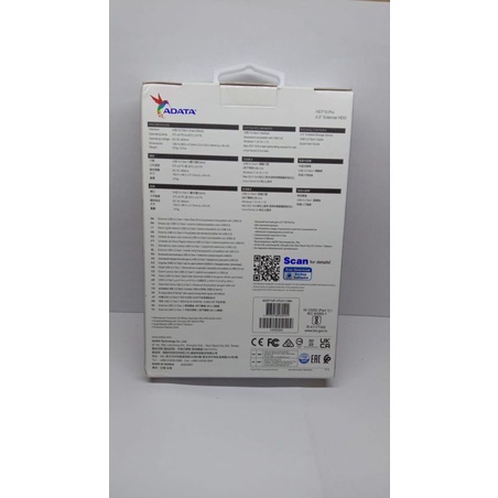 Hardisk Eksternal, Merk Adata 2TB, Original, garansi 1 Tahun