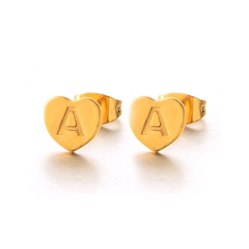 LRC Anting Tusuk Fashion A English Alphabet Earrings V83735