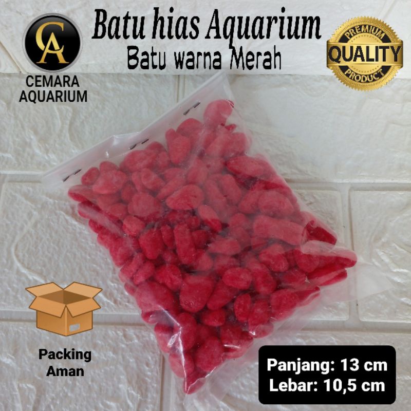 Batu hias aquarium/ batu warna merah/ hiasan aquarium/ aquarium