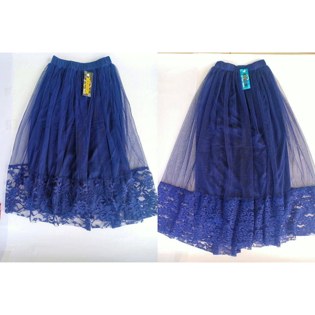 Rok Tutu Model Terbaru Renda Anak Brokat Bawah Motif Bunga Cantik Kekinian Panjang Umur 6 7 8 9 10 11 12 Tahun Ukuran M L Termurah Tile Warna Hitam  Biru Merah Kuning Ungu Lilac Coksu Impor Premium-4