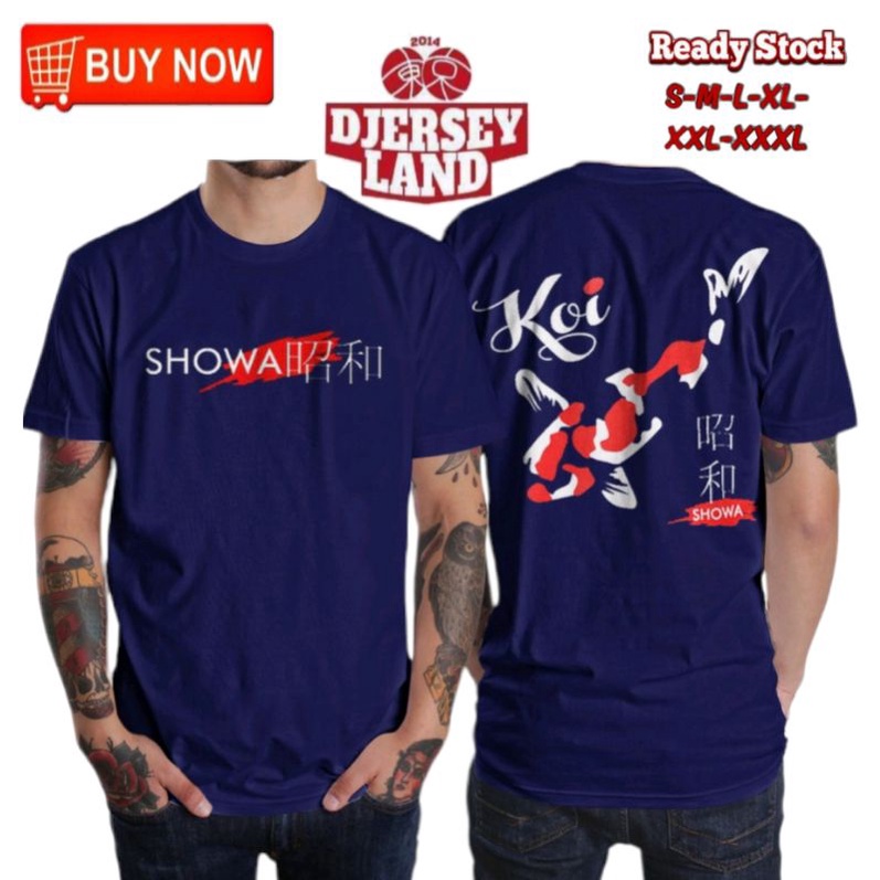 KAOS DISTRO PRIA IKAN KOI SHOWA KOI JEPANG BAHAN COTTON COMBED