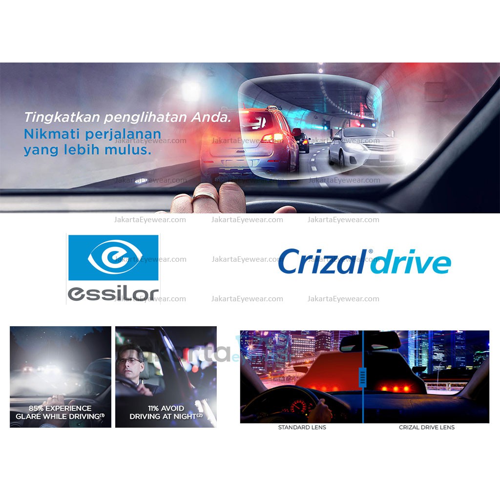 Lensa Essilor Original SV Orma 1.50 Airwear 1.59 Stylis 1.67 CRIZAL DRIVE - Lensa Essilor Indonesia 