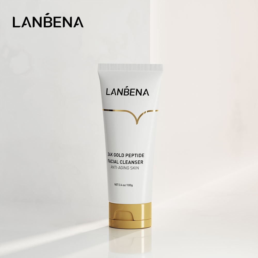 Lanbena 24k Gold Facial Cleanser -  Sabun Pembersih Wajah Peptida Emas 24k 100g