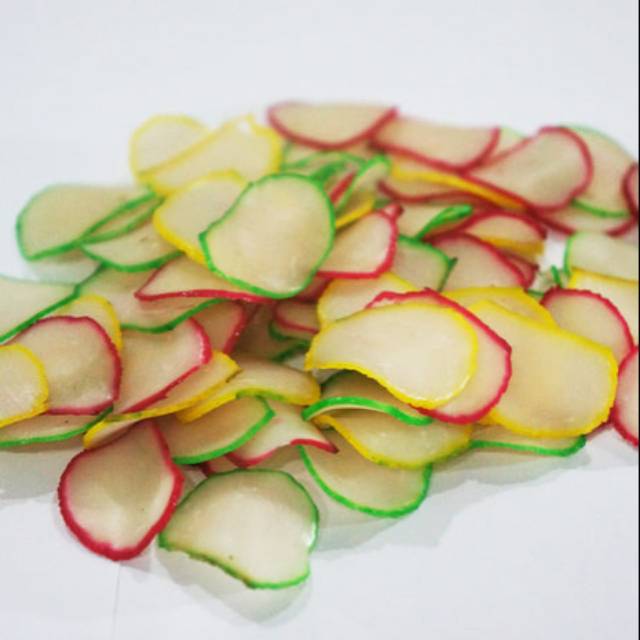 

Kerupuk Bawang Bibir Warna Warni 250 gram