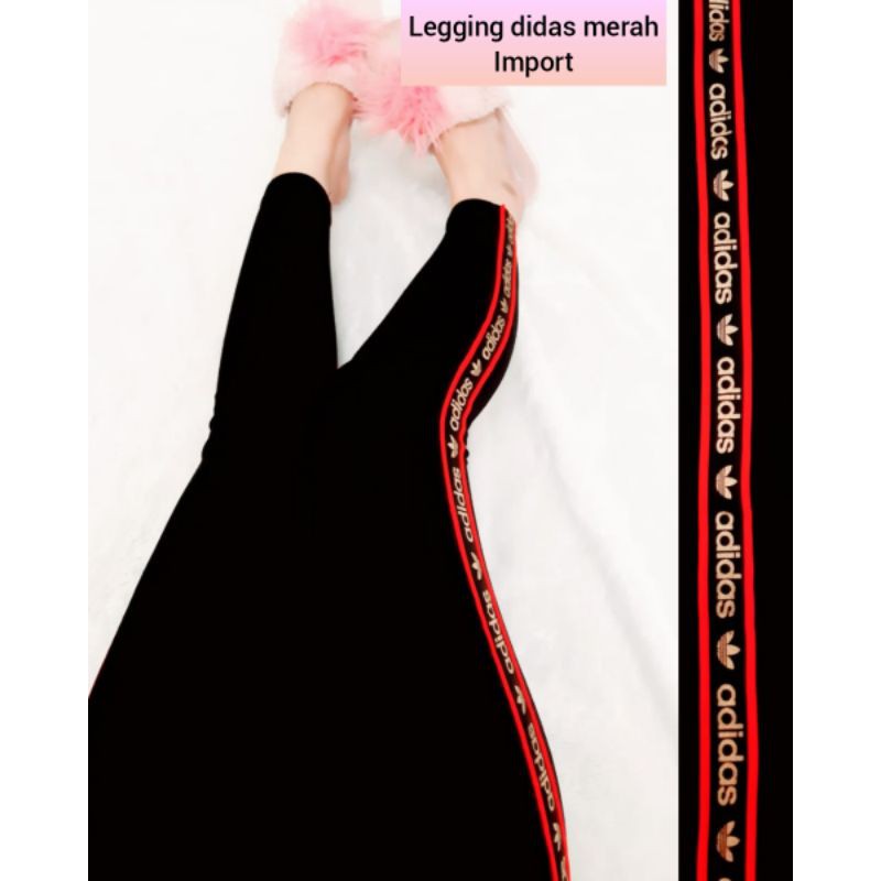 NEW LEGGING DIDAS MERAH IMPORT / LEGGING IMPORT MURAH / LEGGING MURAH