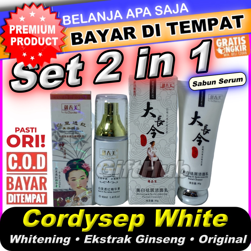 Cordy WHITE 2in1 Set Sabun dan Serum Herbal atau Eceran Whitening Cordyceps Yuchunmei Pemutih Facial