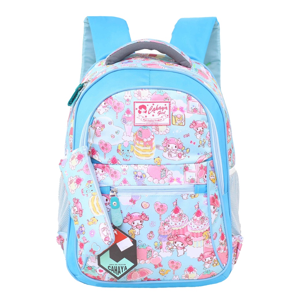 Tas Ransel Permpuan SD Bonus Tempat Pensil Jas Hujan Tas Tas Anak Perempuan My Melody Princess Unicon Cute BONUS Raioncover Jas Hujan Cute TK SD Ransel Gendong Cewek Cantik Gambar Kartun Lucu Imut Keren Murah Awet