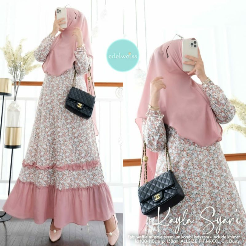 Kayla Syari, Dress + Khimar by Edelweiss