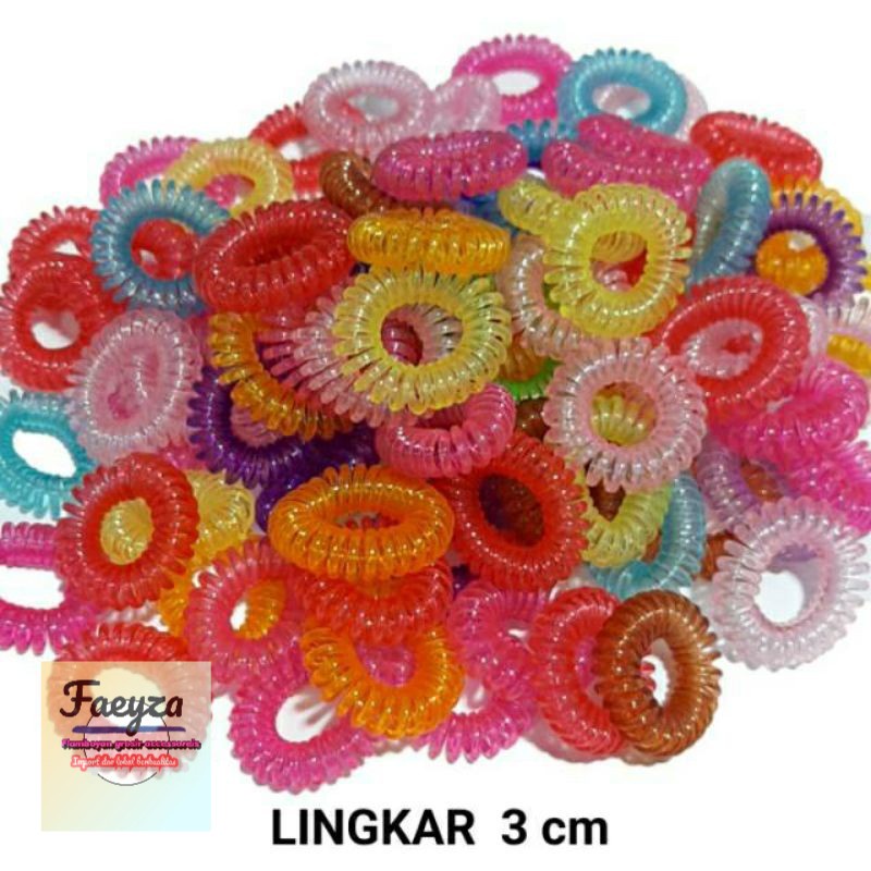 ikat rambut spiral 12 pcs kecil