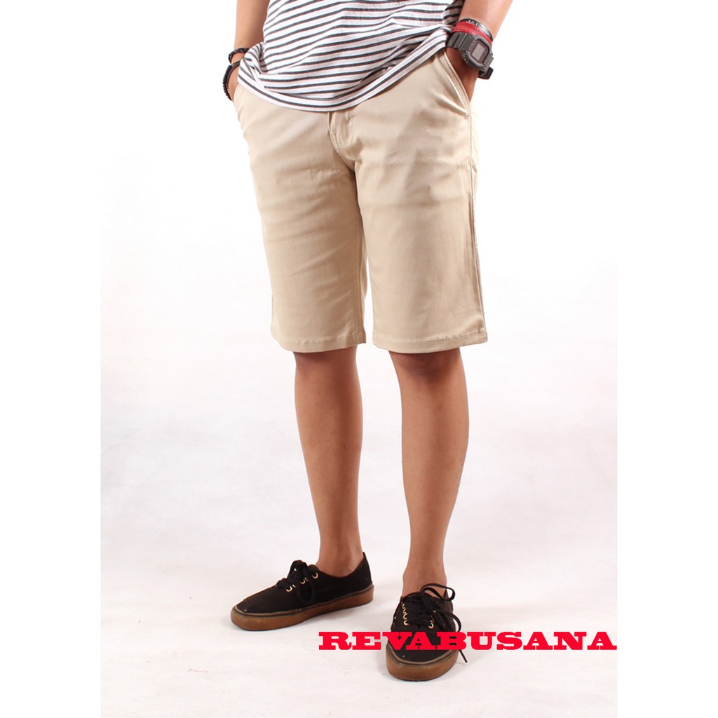 Celana Pendek Pria Polos Distro Chino Bahan Strecht Size 27-55 Big Size