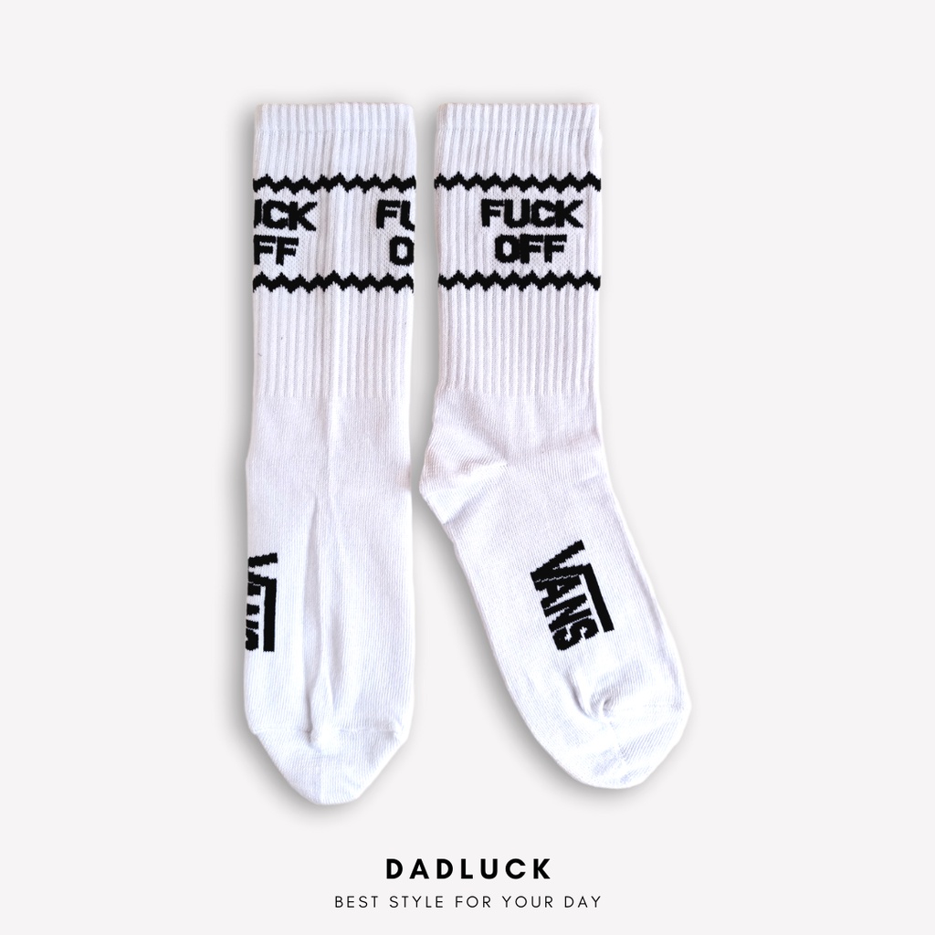Kaos Kaki Oldschool / Kaos Kaki Skate (White Fvck Off)