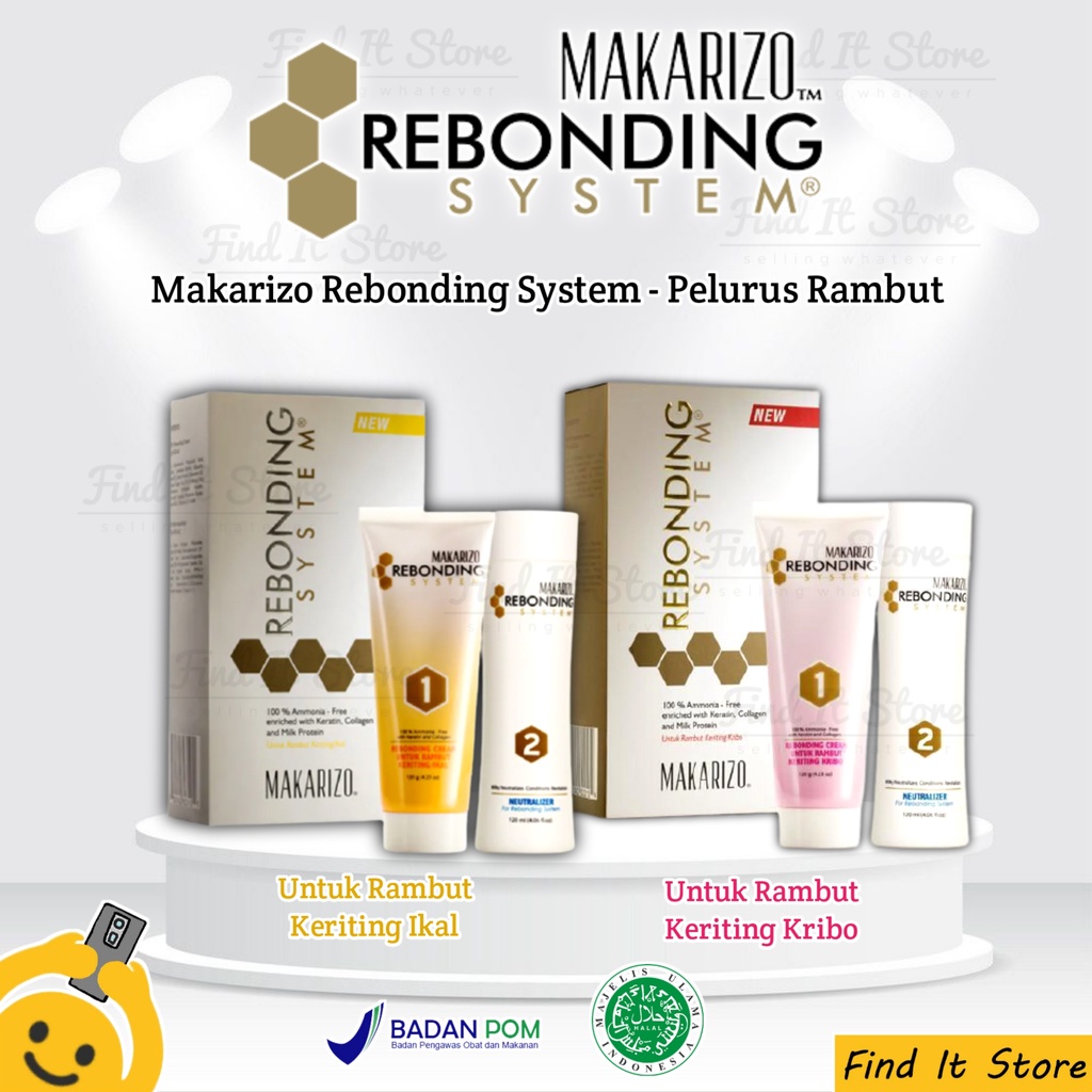 Makarizo Rebonding System Pelurus Rambut Keriting Original BPOM